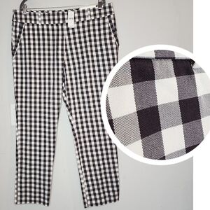 NWT Ann Taylor Loft Black White Gingham Check Plaid Skinny Ankle Pants Size 16